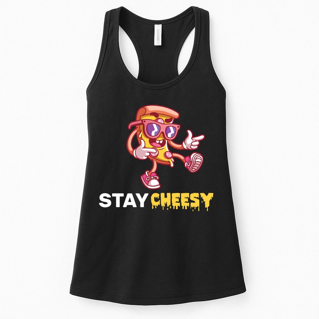 Stay Cheesy Pizza Womens Tank Top