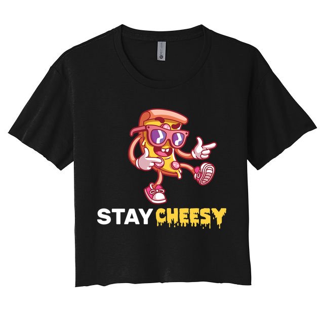 Stay Cheesy Pizza Crop Top
