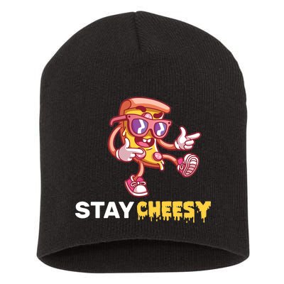 Stay Cheesy Pizza Short Acrylic Beanie