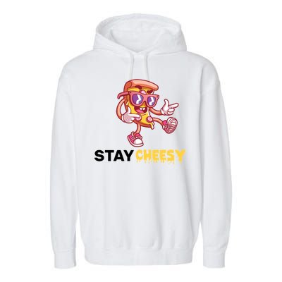 Stay Cheesy Pizza Garment-Dyed Fleece Hoodie