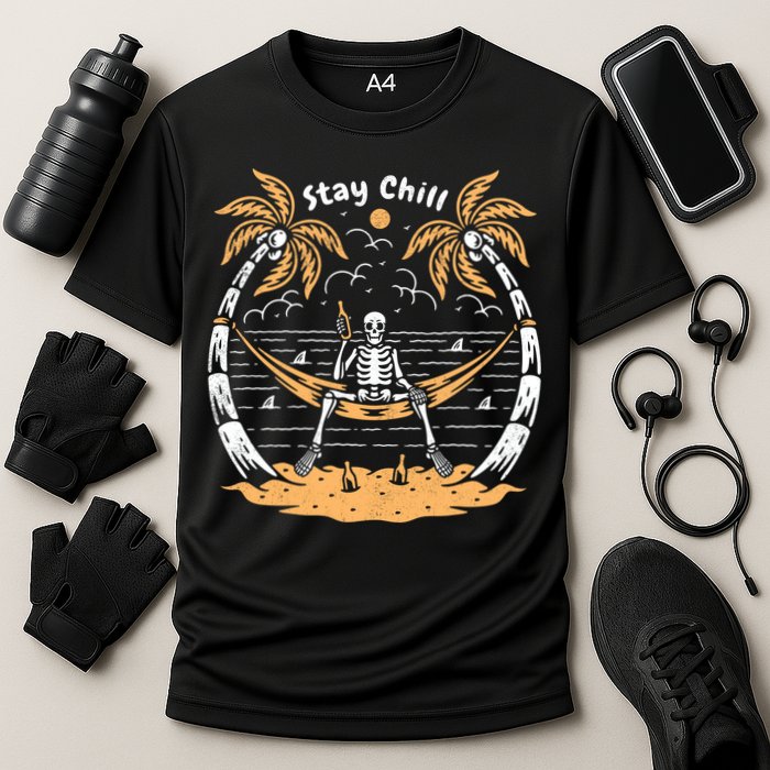 Stay Chill Skeleton Cooling Performance Crew T-Shirt