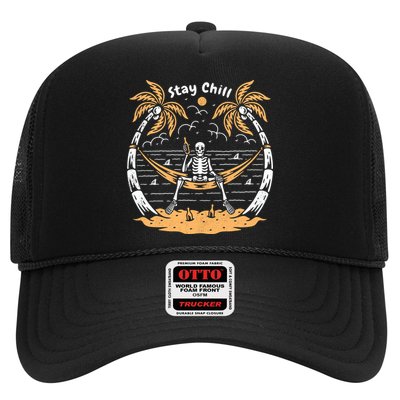 Stay Chill Skeleton Trucker Hat