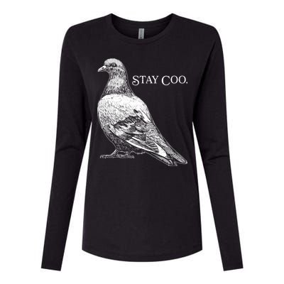 Stay Coo Pigeon Womens Cotton Relaxed Long Sleeve T-Shirt