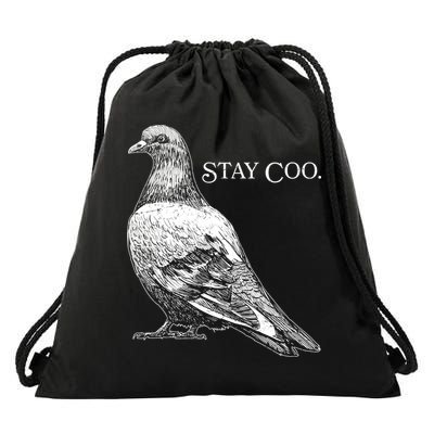 Stay Coo Pigeon Drawstring Bag