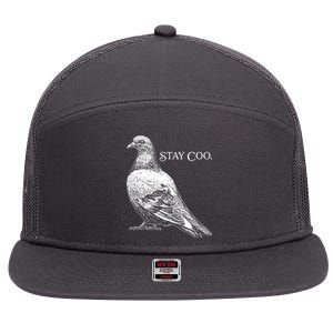 Stay Coo Pigeon 7 Panel Mesh Trucker Snapback Hat