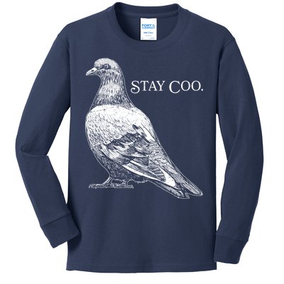 Stay Coo Pigeon Kids Long Sleeve Shirt