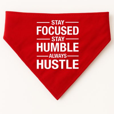 Stay Focused Humble Always Hustle USA-Made Doggie Bandana