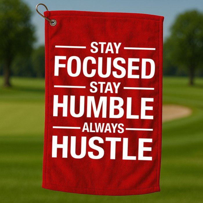Stay Focused Humble Always Hustle Golf Towel