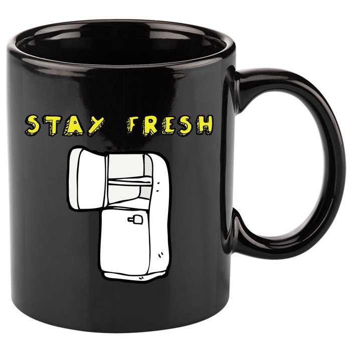 Stay Fresh 11oz C Handle Ceramic Mug