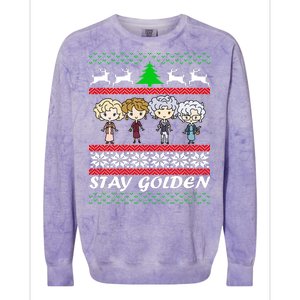 Stay Golden Ugly Christmas Colorblast Crewneck Sweatshirt