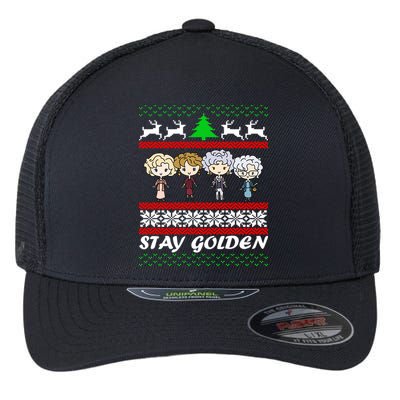 Stay Golden Ugly Christmas Flexfit Unipanel Trucker Cap