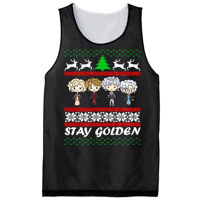 Stay Golden Ugly Christmas Mesh Reversible Basketball Jersey Tank