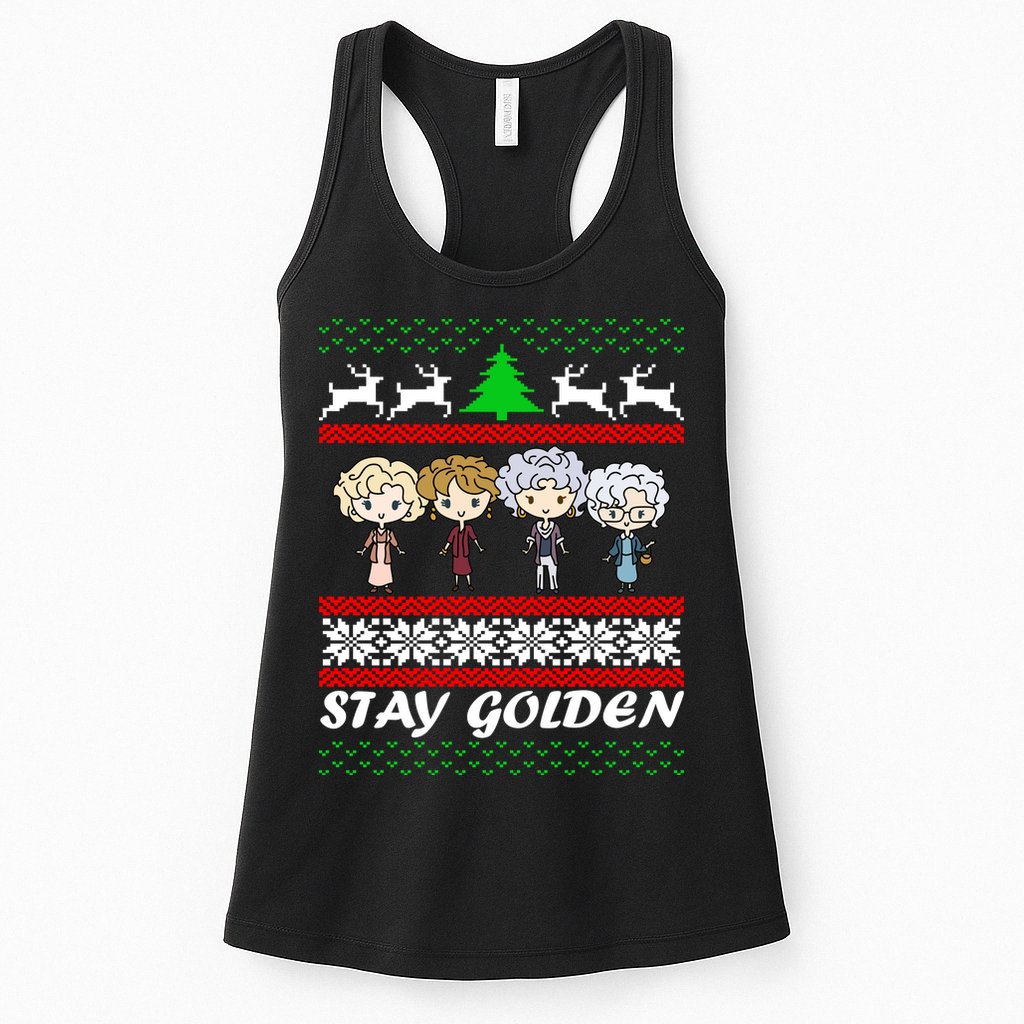 Stay Golden Ugly Christmas Womens Tank Top