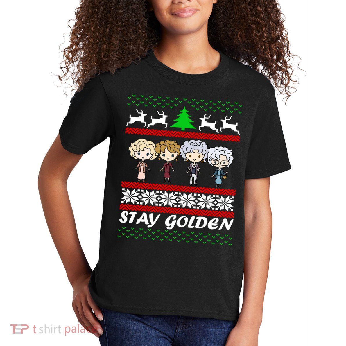 Stay Golden Ugly Christmas Kids T-Shirt