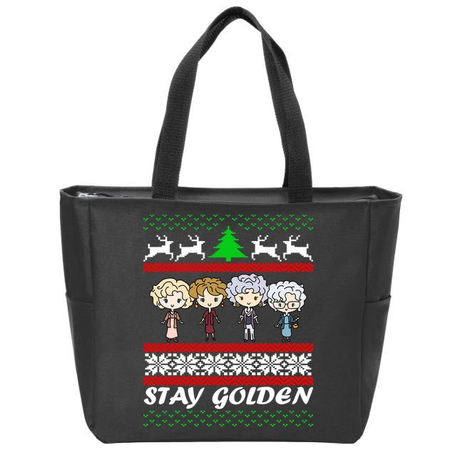 Stay Golden Ugly Christmas Zip Tote Bag
