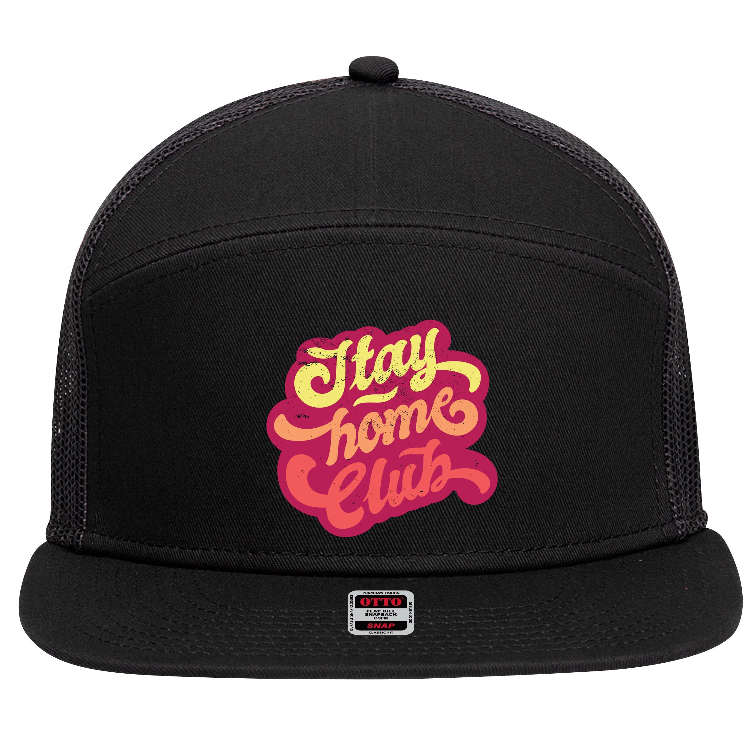 Stay Home Club 7 Panel Mesh Trucker Snapback Hat