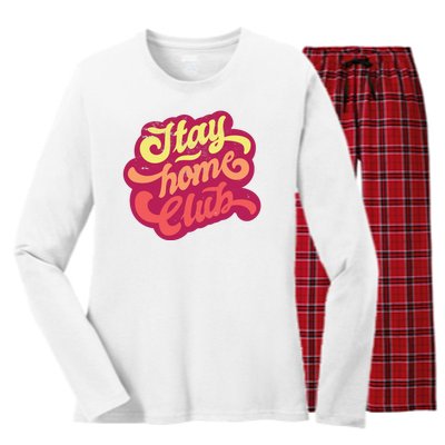 Stay Home Club Women's Long Sleeve Flannel Pajama Set 