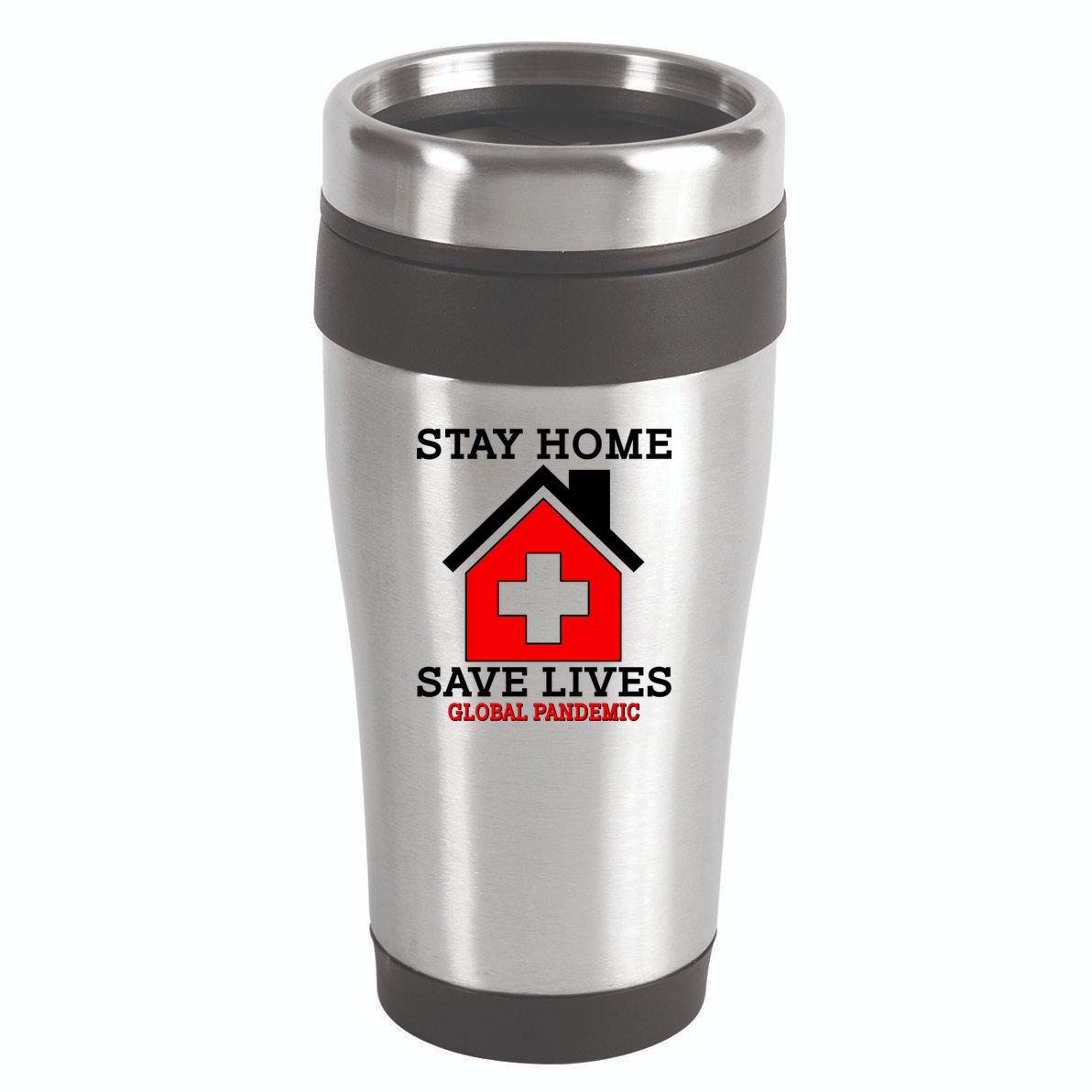 Stay Home Save Lives Global Pandemic 16oz Travel Tumbler