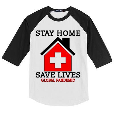 Stay Home Save Lives Global Pandemic Kids Colorblock Raglan Jersey
