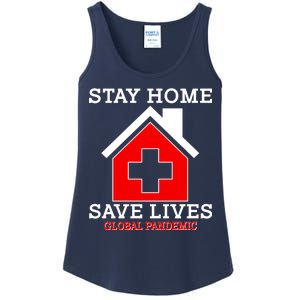 Stay Home Save Lives Global Pandemic Ladies Essential Tank