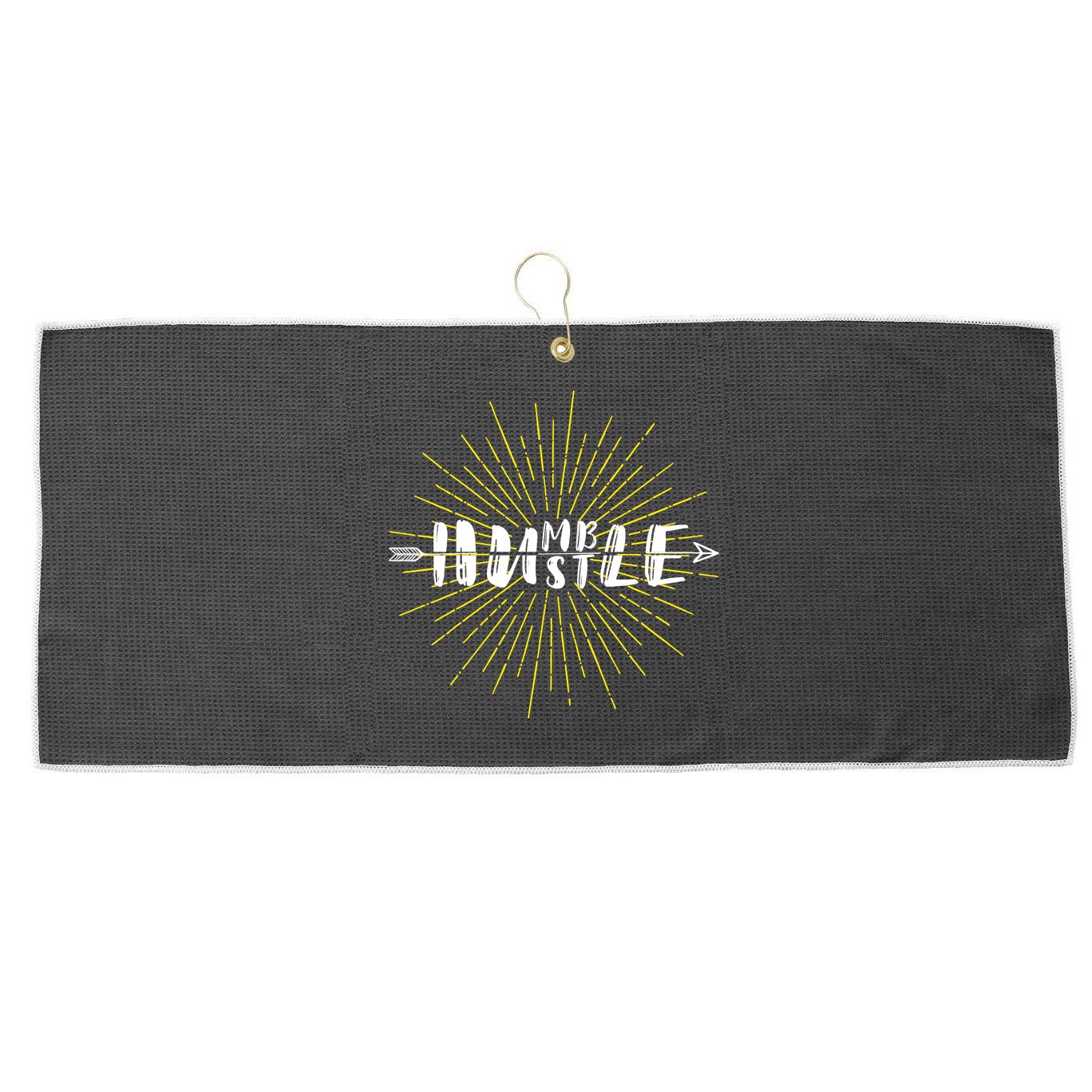 Stay Humble And Hustle  Large Microfiber Waffle Golf Towel