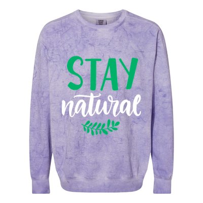 Stay Natural Green Leaf Colorblast Crewneck Sweatshirt