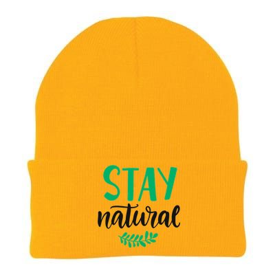 Stay Natural Green Leaf Knit Cap Winter Beanie