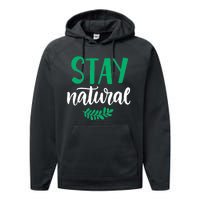 Stay Natural Green Leaf Performance Fleece Hoodie