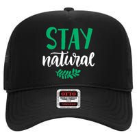 Stay Natural Green Leaf High Crown Mesh Back Trucker Hat