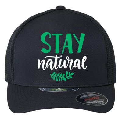 Stay Natural Green Leaf Flexfit Unipanel Trucker Cap