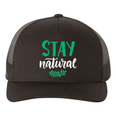 Stay Natural Green Leaf Yupoong Adult 5-Panel Trucker Hat