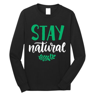 Stay Natural Green Leaf Long Sleeve Shirt