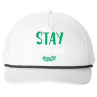 Stay Natural Green Leaf Snapback Five-Panel Rope Hat