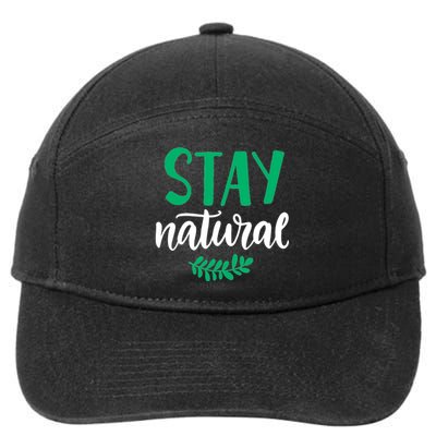 Stay Natural Green Leaf 7-Panel Snapback Hat