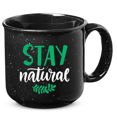 Stay Natural Green Leaf 15oz Campfire Ceramic Mug