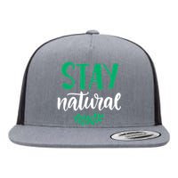 Stay Natural Green Leaf Flat Bill Trucker Hat