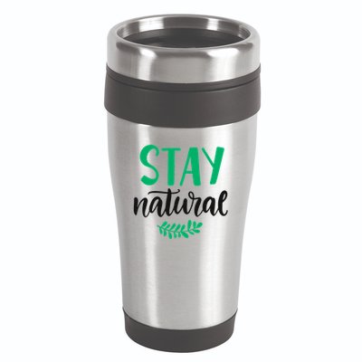 Stay Natural Green Leaf 16oz Travel Tumbler