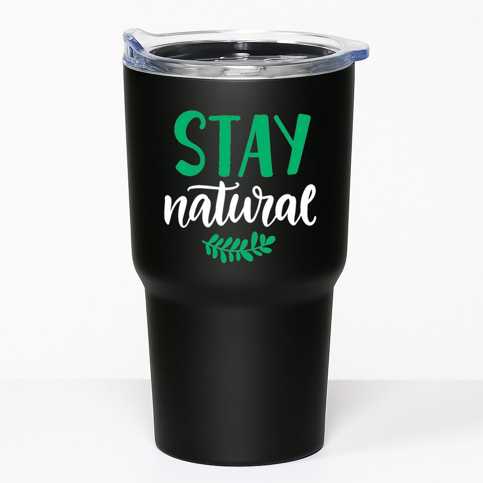 Stay Natural Green Leaf Tumbler