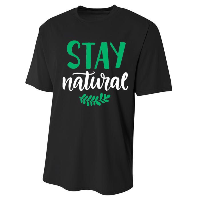 Stay Natural Green Leaf Performance Sprint T-Shirt