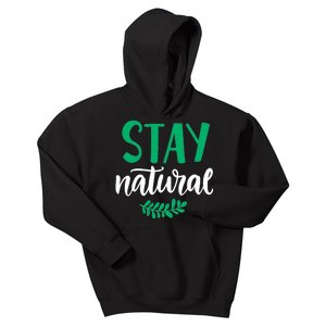 Stay Natural Green Leaf Kids Hoodie