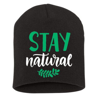 Stay Natural Green Leaf Short Acrylic Beanie