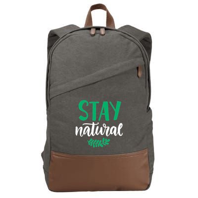 Stay Natural Green Leaf Cotton Canvas Backpack