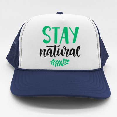 Stay Natural Green Leaf Trucker Hat