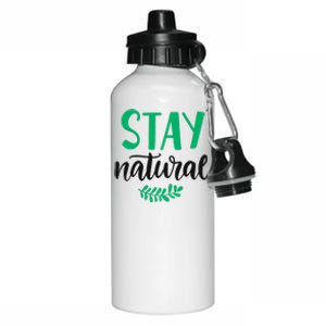 Stay Natural Green Leaf Aluminum Water Bottle