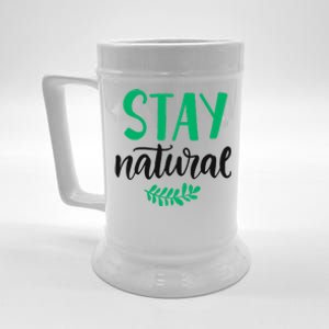 Stay Natural Green Leaf Beer Stein