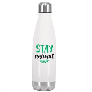 Stay Natural Green Leaf Stainless Steel Insulated Water Bottle