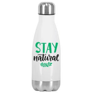 Stay Natural Green Leaf Stainless Steel Insulated Water Bottle