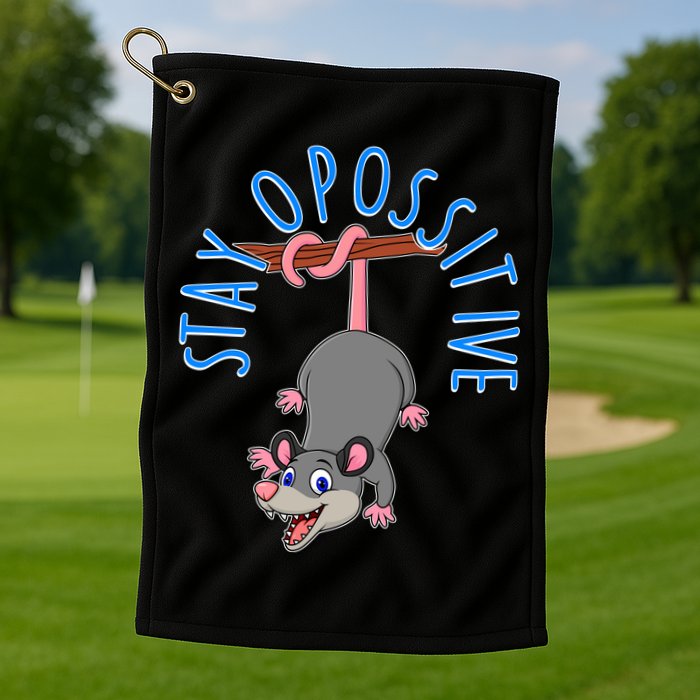Stay Opossitive Golf Towel