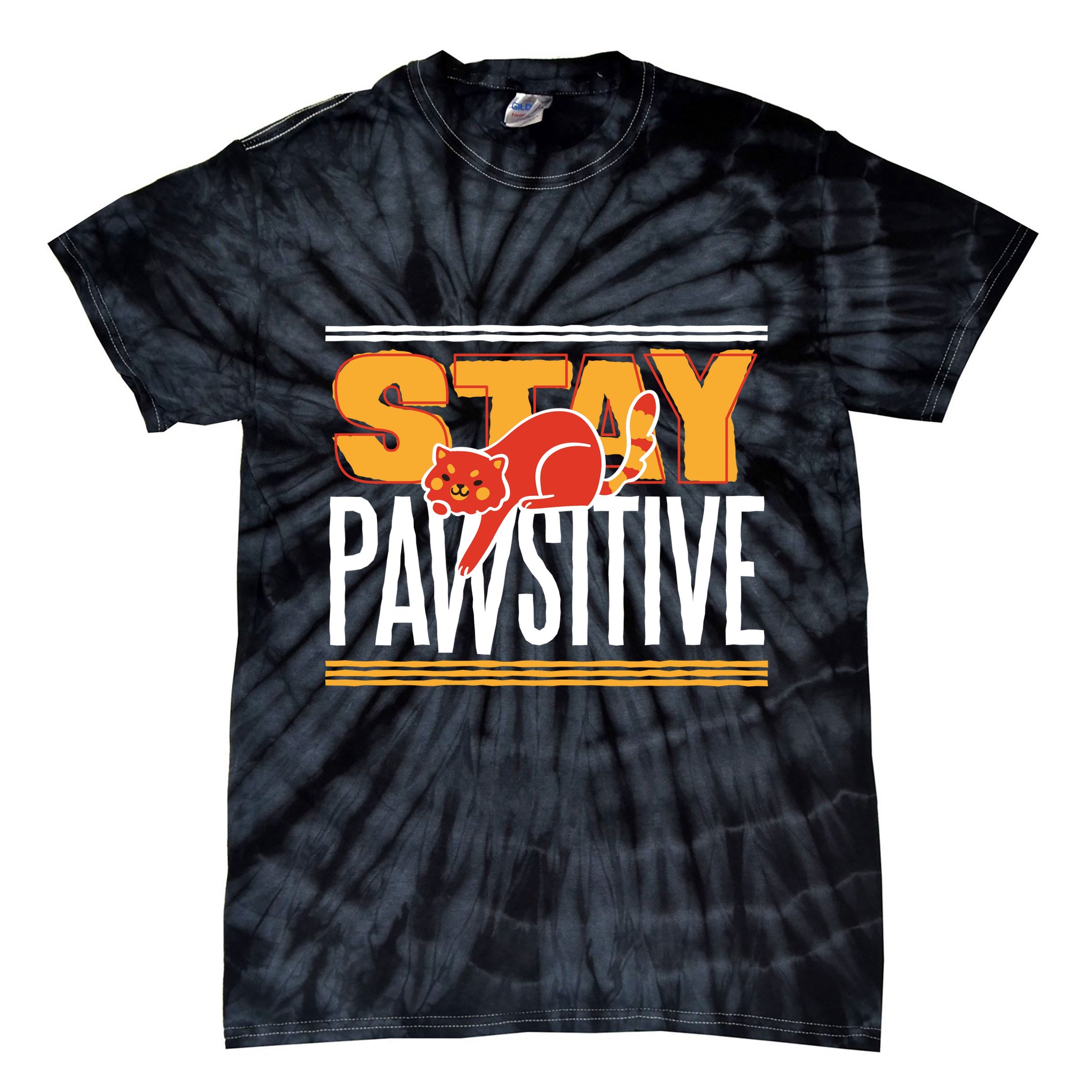 Stay Pawsitive Tie-Dye T-Shirt