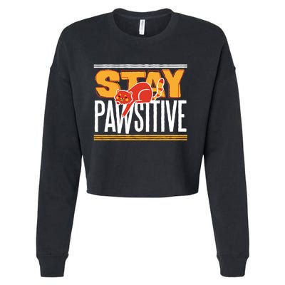 Stay Pawsitive Cropped Pullover Crew